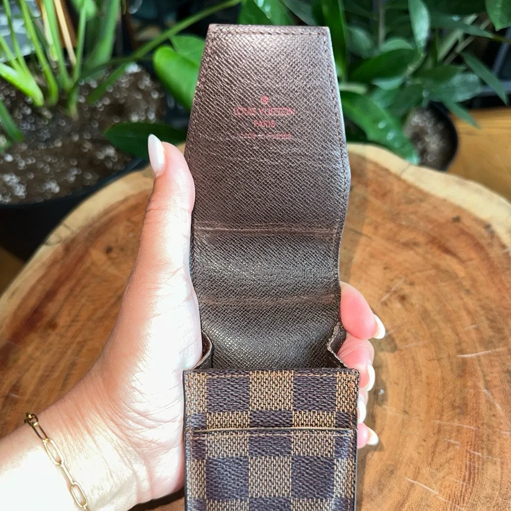 Authentic Louis Vuitton Cigarette Case Holder Damier Ebene Etui Card Holder